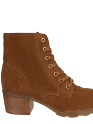 Arc Heeled Ankle Boots - Camel