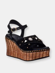 Cahoot Wedge Sandals - Black