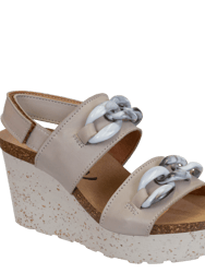 Fair Isle Wedge Sandals - Grey