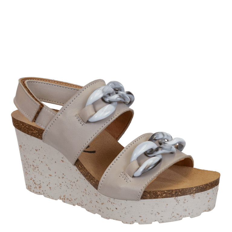 Fair Isle Wedge Sandals - Grey