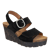 Peasant Wedge Sandals - Black