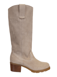 Tallow Heeled Mid Shaft Boots - Beige