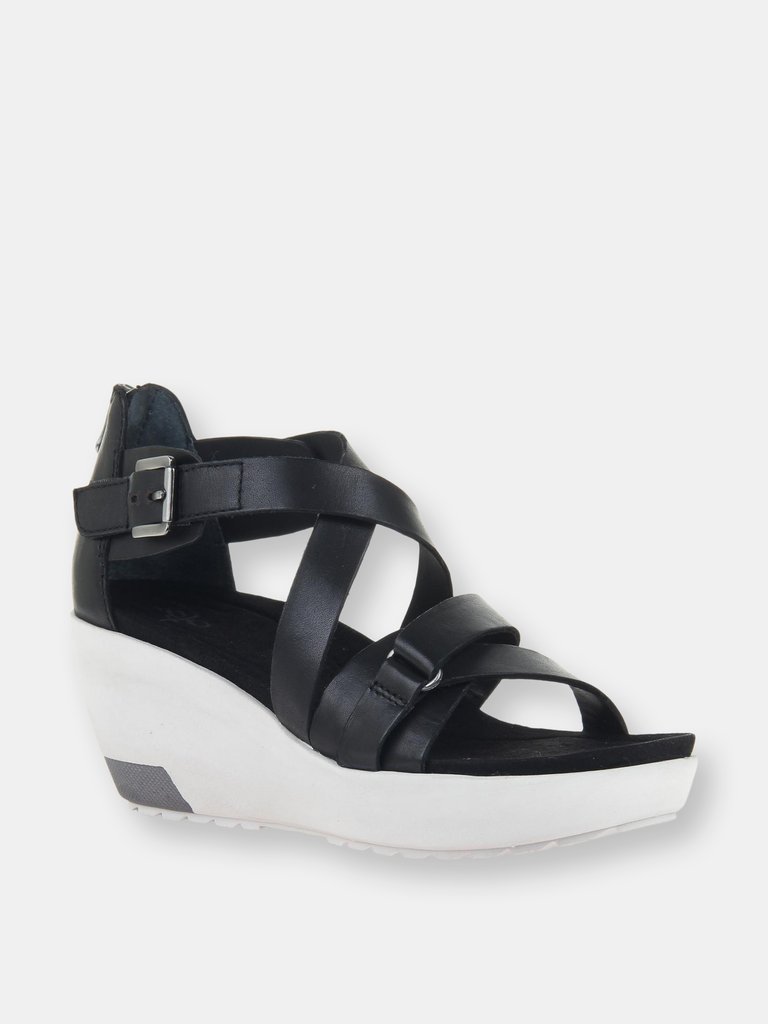 Teresa Wedge Sandals - Black