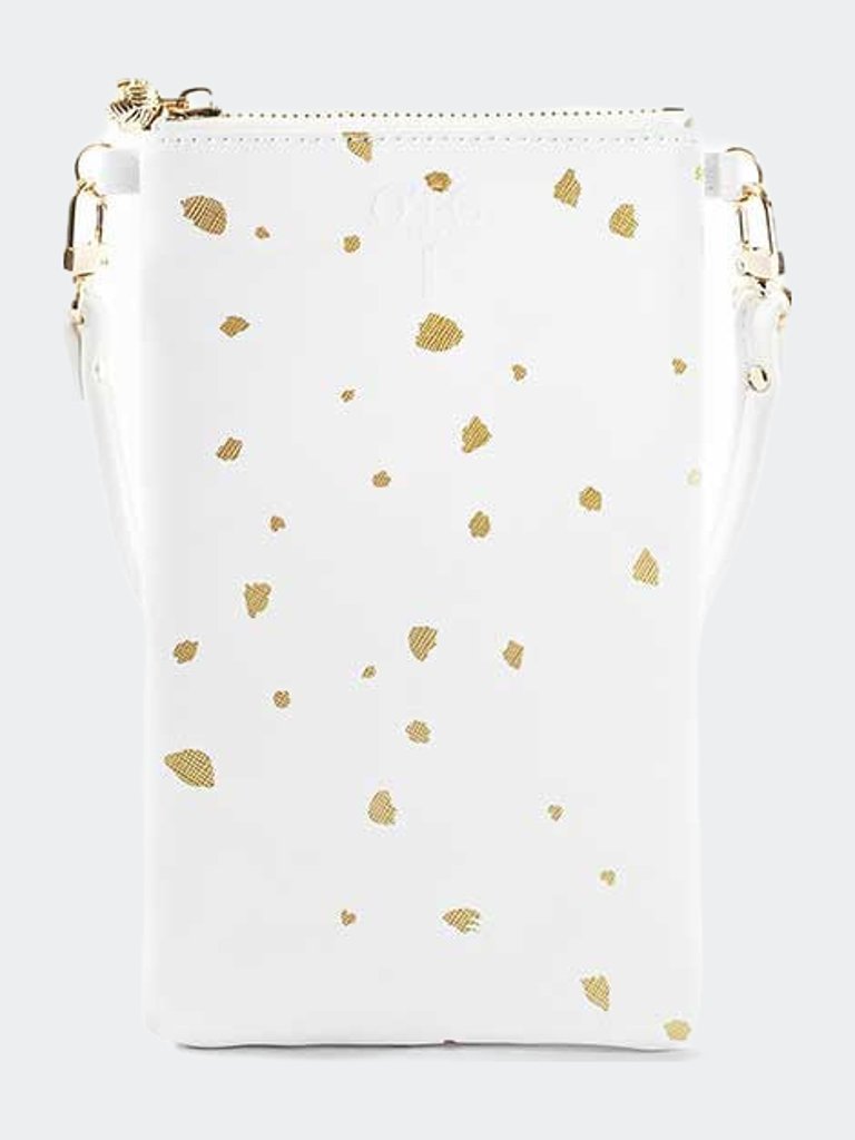 #1 Nicole Dot Gold Bag - White/Print