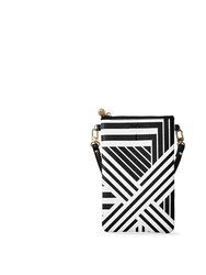#1 Shay Stripe Black Bag - White/Print