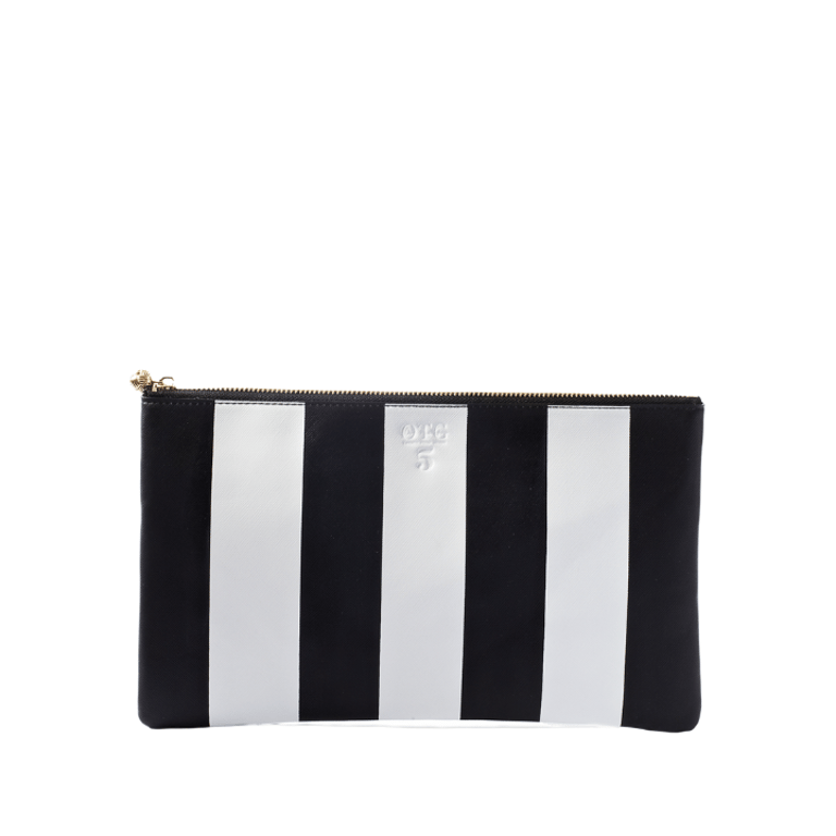 #5 Erin Stripe Black Bag - Black