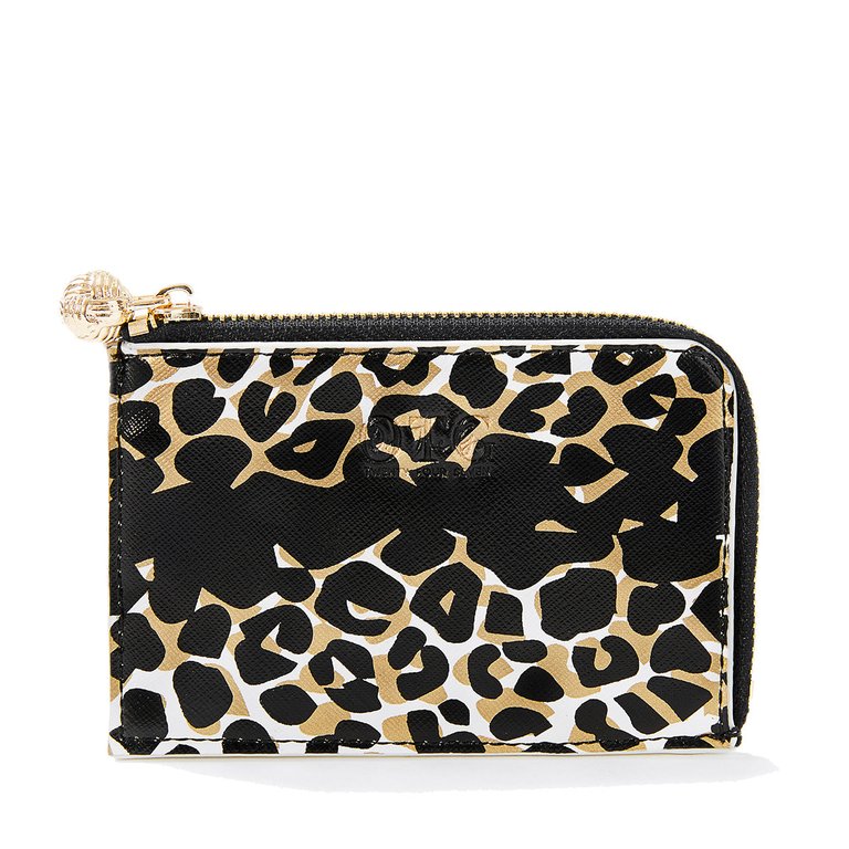 Card Case Caki Leopard - Gold