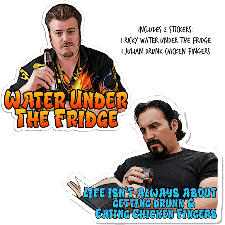 Trailer Park Boys® (2 Pack Stickers) Featuring Julian And Ricky | Officially Licensed Trailer Park Boys Sticker | Julian Sticker