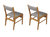 Cara Grey Rubber Wood Fabric Dining Chair With Brown Leg - Set Of 2