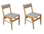 Cara Grey Rubber Wood Fabric Dining Chair With Brown Leg - Set Of 2