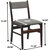 Cara Grey Rubber Wood Fabric Dining Chair With Brown Leg - Set Of 2