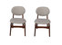 Lily Grey Rubber Wood Fabric Dining Chair With Brown Leg Set of 2 - Grey