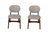 Lily Grey Rubber Wood Fabric Dining Chair With Brown Leg Set of 2 - Grey