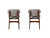 Lily Grey Rubber Wood Fabric Dining Chair With Brown Leg Set of 2