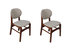 Lily Grey Rubber Wood Fabric Dining Chair With Brown Leg Set of 2