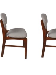 LilyB Rubber Wood Fabric Dining Chair With Espresso Leg Set of 2