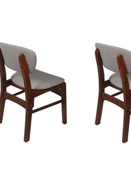 LilyB Rubber Wood Fabric Dining Chair With Espresso Leg Set of 2