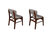 LilyB Rubber Wood Fabric Dining Chair With Espresso Leg Set of 2