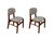 LilyB Rubber Wood Fabric Dining Chair With Espresso Leg Set of 2