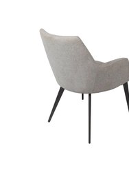 Linden Harmony Urban Mid-Century Modern Grey Upholstered Dining Chair Set of 2