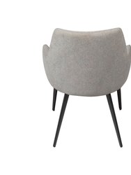 Linden Harmony Urban Mid-Century Modern Grey Upholstered Dining Chair Set of 2