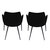 Lingo Harmony Black Upholstered Dining Chair With Conic Legs Set of 2