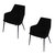 Lingo Harmony Black Upholstered Dining Chair With Conic Legs Set of 2