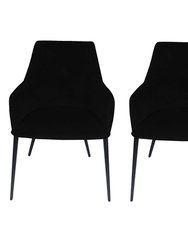 Lingo Harmony Black Upholstered Dining Chair With Conic Legs Set of 2 - Black