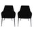 Lingo Harmony Black Upholstered Dining Chair With Conic Legs Set of 2 - Black