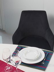 Lingo Harmony Black Upholstered Dining Chair With Conic Legs Set of 2