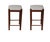 Matthis 25 in. Backless Wood Frame Bar Stool With Fabric Seat Set of 2 - Light Grey