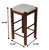 Matthis 25 in. Backless Wood Frame Bar Stool With Fabric Seat Set of 2