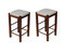 Matthis 25 in. Backless Wood Frame Bar Stool With Fabric Seat Set of 2