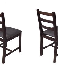 Mia Wood Fabric Dining Chair With Espresso Leg (Set Of 2)