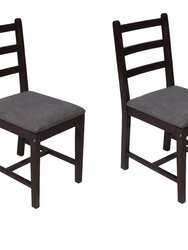 Mia Wood Fabric Dining Chair With Espresso Leg (Set Of 2)