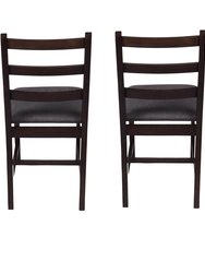 Mia Wood Fabric Dining Chair With Espresso Leg (Set Of 2)