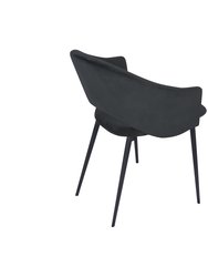 Puff Paste Harmony Black Upholstery Dining Chair With Conic Legs