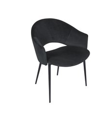 Puff Paste Harmony Black Upholstery Dining Chair With Conic Legs