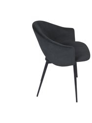 Puff Paste Harmony Black Upholstery Dining Chair With Conic Legs