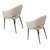 Puff Paste Harmony Ivory Upholstery Dining Chair With Conic Legs - Set Of 2