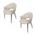 Puff Paste Harmony Ivory Upholstery Dining Chair With Conic Legs - Set Of 2