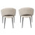 Puff Paste Harmony Ivory Upholstery Dining Chair With Conic Legs - Set Of 2