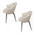 Puff Paste Harmony Ivory Upholstery Dining Chair With Conic Legs - Set Of 2