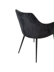 Your Choice Harmony Charcoal Grey Upholstery Dining Chair With Conic Legs