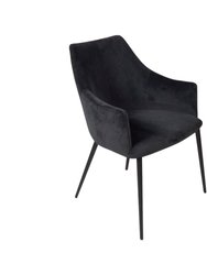 Your Choice Harmony Charcoal Grey Upholstery Dining Chair With Conic Legs