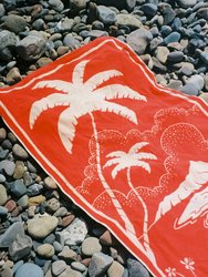 Hanalei Palm Towel - Warm Red/ Sand