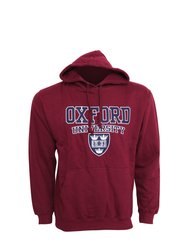Mens Oxford University Print Hooded Sweatshirt (Maroon) - Maroon
