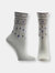 Bejeweled Cuffs Sock - Beige