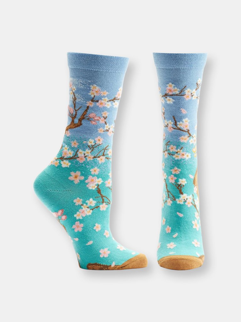 Cherry Blossom Sock - Turquoise