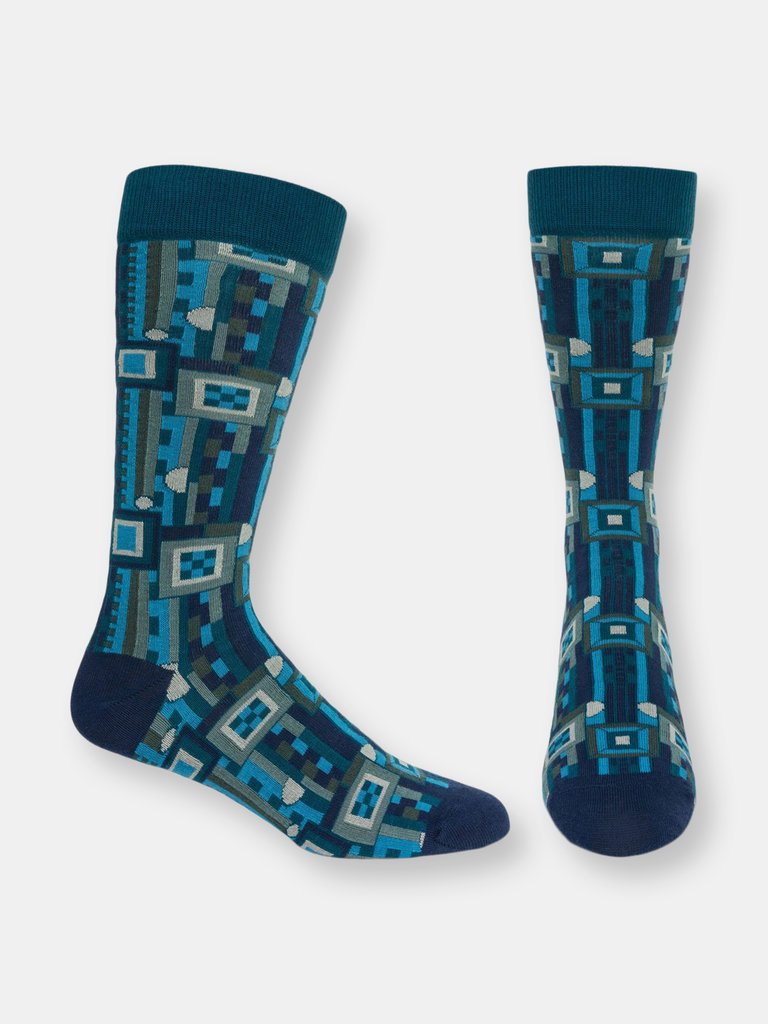 FLW - Saguaro 1 Sock - Navy